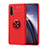 Custodia Silicone Ultra Sottile Morbida Cover con Magnetico Anello Supporto SD1 per OnePlus Nord CE 5G Rosso