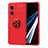 Custodia Silicone Ultra Sottile Morbida Cover con Magnetico Anello Supporto SD1 per Oppo A18 Rosso