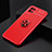 Custodia Silicone Ultra Sottile Morbida Cover con Magnetico Anello Supporto SD1 per Realme 8i Rosso