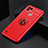 Custodia Silicone Ultra Sottile Morbida Cover con Magnetico Anello Supporto SD1 per Realme C21 Rosso