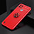 Custodia Silicone Ultra Sottile Morbida Cover con Magnetico Anello Supporto SD1 per Realme C21Y Rosso