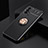 Custodia Silicone Ultra Sottile Morbida Cover con Magnetico Anello Supporto SD1 per Realme GT 5G Oro e Nero