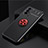 Custodia Silicone Ultra Sottile Morbida Cover con Magnetico Anello Supporto SD1 per Realme GT Neo 2T 5G Rosso e Nero