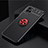 Custodia Silicone Ultra Sottile Morbida Cover con Magnetico Anello Supporto SD1 per Realme V11s 5G Rosso e Nero