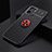 Custodia Silicone Ultra Sottile Morbida Cover con Magnetico Anello Supporto SD1 per Realme V20 5G Rosso e Nero