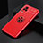 Custodia Silicone Ultra Sottile Morbida Cover con Magnetico Anello Supporto SD1 per Vivo iQOO 7 5G Rosso