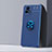 Custodia Silicone Ultra Sottile Morbida Cover con Magnetico Anello Supporto SD1 per Vivo iQOO U3 5G Blu