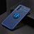 Custodia Silicone Ultra Sottile Morbida Cover con Magnetico Anello Supporto SD1 per Vivo V23 5G Blu