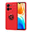 Custodia Silicone Ultra Sottile Morbida Cover con Magnetico Anello Supporto SD1 per Vivo X80 Lite 5G Rosso