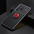Custodia Silicone Ultra Sottile Morbida Cover con Magnetico Anello Supporto SD1 per Vivo X80 Pro 5G Rosso e Nero