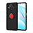 Custodia Silicone Ultra Sottile Morbida Cover con Magnetico Anello Supporto SD1 per Xiaomi Mi 10T Lite 5G Rosso e Nero