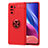 Custodia Silicone Ultra Sottile Morbida Cover con Magnetico Anello Supporto SD1 per Xiaomi Poco F3 5G Rosso