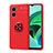 Custodia Silicone Ultra Sottile Morbida Cover con Magnetico Anello Supporto SD1 per Xiaomi Redmi 11 Prime 5G Rosso