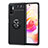 Custodia Silicone Ultra Sottile Morbida Cover con Magnetico Anello Supporto SD1 per Xiaomi Redmi Note 10 5G Nero