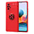 Custodia Silicone Ultra Sottile Morbida Cover con Magnetico Anello Supporto SD1 per Xiaomi Redmi Note 10 Pro 4G Rosso