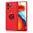 Custodia Silicone Ultra Sottile Morbida Cover con Magnetico Anello Supporto SD1 per Xiaomi Redmi Note 10 Pro 5G Rosso