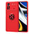 Custodia Silicone Ultra Sottile Morbida Cover con Magnetico Anello Supporto SD1 per Xiaomi Redmi Note 11E Pro 5G Rosso