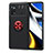 Custodia Silicone Ultra Sottile Morbida Cover con Magnetico Anello Supporto SD1 per Xiaomi Redmi Note 11E Pro 5G Rosso e Nero