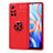 Custodia Silicone Ultra Sottile Morbida Cover con Magnetico Anello Supporto SD1 per Xiaomi Redmi Note 11T 5G Rosso