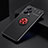 Custodia Silicone Ultra Sottile Morbida Cover con Magnetico Anello Supporto SD1 per Xiaomi Redmi Note 12 Explorer Rosso e Nero