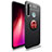 Custodia Silicone Ultra Sottile Morbida Cover con Magnetico Anello Supporto SD1 per Xiaomi Redmi Note 8 (2021) Rosso e Nero