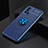 Custodia Silicone Ultra Sottile Morbida Cover con Magnetico Anello Supporto SD2 per OnePlus 9R 5G Blu