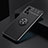 Custodia Silicone Ultra Sottile Morbida Cover con Magnetico Anello Supporto SD2 per OnePlus 9R 5G Nero