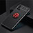 Custodia Silicone Ultra Sottile Morbida Cover con Magnetico Anello Supporto SD2 per OnePlus 9R 5G Rosso e Nero