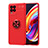 Custodia Silicone Ultra Sottile Morbida Cover con Magnetico Anello Supporto SD2 per Realme 8 4G Rosso