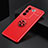 Custodia Silicone Ultra Sottile Morbida Cover con Magnetico Anello Supporto SD2 per Vivo V27 5G Rosso