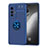 Custodia Silicone Ultra Sottile Morbida Cover con Magnetico Anello Supporto SD2 per Vivo X70 5G Blu