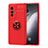 Custodia Silicone Ultra Sottile Morbida Cover con Magnetico Anello Supporto SD2 per Vivo X70 5G Rosso