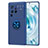 Custodia Silicone Ultra Sottile Morbida Cover con Magnetico Anello Supporto SD2 per Vivo X80 Pro 5G Blu