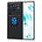 Custodia Silicone Ultra Sottile Morbida Cover con Magnetico Anello Supporto SD2 per Vivo X80 Pro 5G Blu e Nero