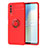 Custodia Silicone Ultra Sottile Morbida Cover con Magnetico Anello Supporto SD2 per Vivo Y50t Rosso