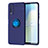 Custodia Silicone Ultra Sottile Morbida Cover con Magnetico Anello Supporto SD2 per Vivo Y70S 5G Blu