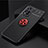 Custodia Silicone Ultra Sottile Morbida Cover con Magnetico Anello Supporto SD2 per Xiaomi Mi 11i 5G (2022) Rosso e Nero