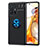 Custodia Silicone Ultra Sottile Morbida Cover con Magnetico Anello Supporto SD2 per Xiaomi Mi 11T 5G Blu e Nero