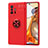 Custodia Silicone Ultra Sottile Morbida Cover con Magnetico Anello Supporto SD2 per Xiaomi Mi 11T 5G Rosso