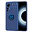 Custodia Silicone Ultra Sottile Morbida Cover con Magnetico Anello Supporto SD2 per Xiaomi Mi 12T Pro 5G Blu
