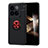 Custodia Silicone Ultra Sottile Morbida Cover con Magnetico Anello Supporto SD2 per Xiaomi Mi 14 5G Rosso e Nero