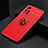Custodia Silicone Ultra Sottile Morbida Cover con Magnetico Anello Supporto SD2 per Xiaomi Poco X4 NFC Rosso