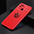Custodia Silicone Ultra Sottile Morbida Cover con Magnetico Anello Supporto SD2 per Xiaomi Redmi 10 Power Rosso