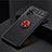 Custodia Silicone Ultra Sottile Morbida Cover con Magnetico Anello Supporto SD2 per Xiaomi Redmi Note 10 Pro 4G Rosso e Nero