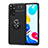 Custodia Silicone Ultra Sottile Morbida Cover con Magnetico Anello Supporto SD2 per Xiaomi Redmi Note 11 4G (2022) Nero