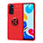 Custodia Silicone Ultra Sottile Morbida Cover con Magnetico Anello Supporto SD2 per Xiaomi Redmi Note 11 4G (2022) Rosso