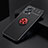 Custodia Silicone Ultra Sottile Morbida Cover con Magnetico Anello Supporto SD2 per Xiaomi Redmi Note 11T Pro+ Plus 5G Rosso e Nero