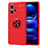 Custodia Silicone Ultra Sottile Morbida Cover con Magnetico Anello Supporto SD2 per Xiaomi Redmi Note 12 4G Rosso