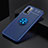 Custodia Silicone Ultra Sottile Morbida Cover con Magnetico Anello Supporto SD2 per Xiaomi Redmi Note 9 4G Blu