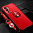 Custodia Silicone Ultra Sottile Morbida Cover con Magnetico Anello Supporto SD3 per OnePlus 9RT 5G Rosso